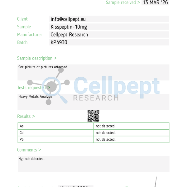 kisspeptin heavy metals test