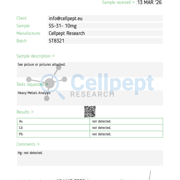 SS-31 janoshik heavy metals results