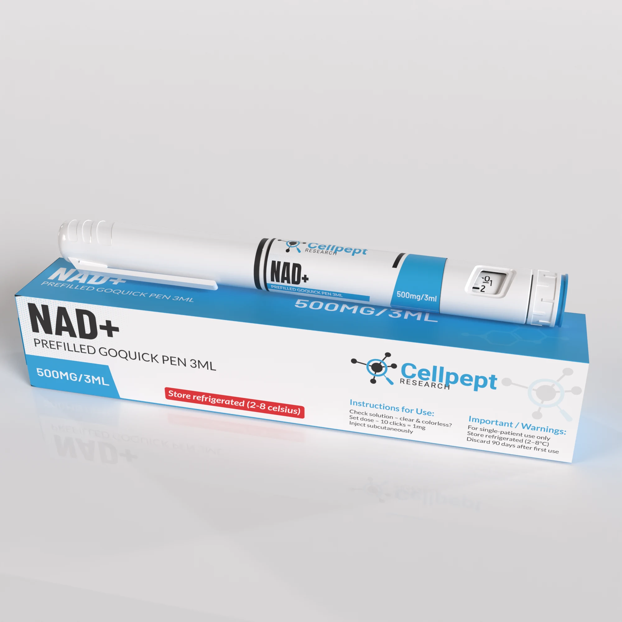 nad_+ 500mg pen and box mockup