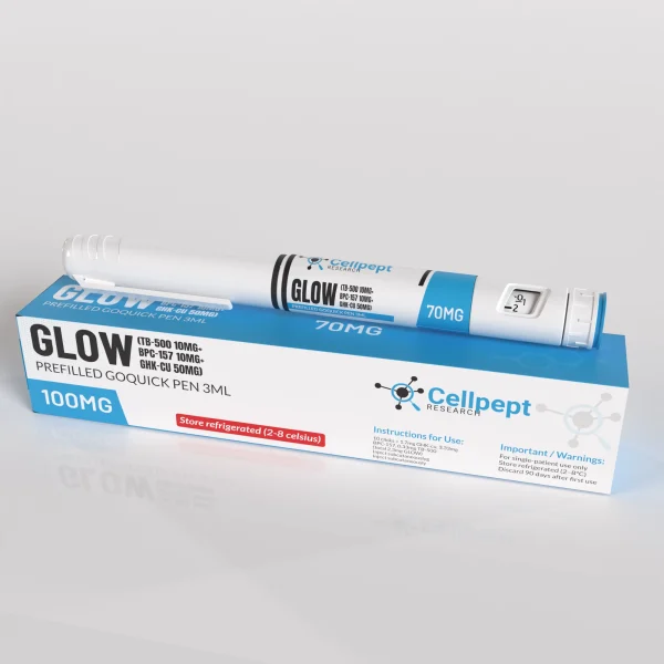GLOW 70MG pen and box mockup